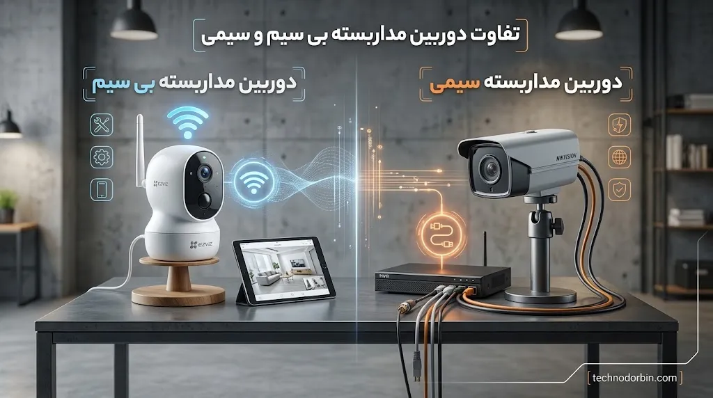 تفاوت دوربین مداربسته بی سیم و سیمی